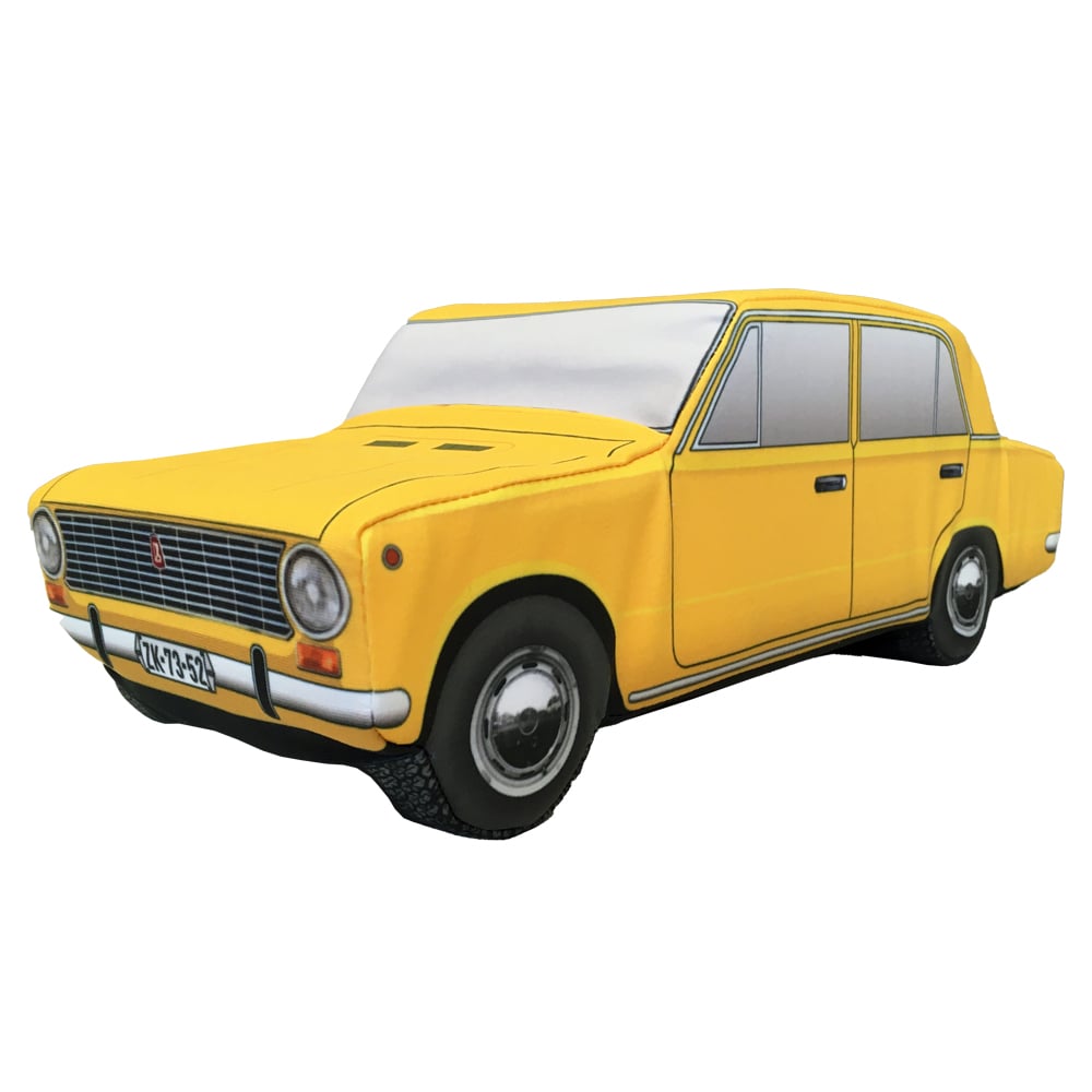 Lada 2101 sárga plüss autó