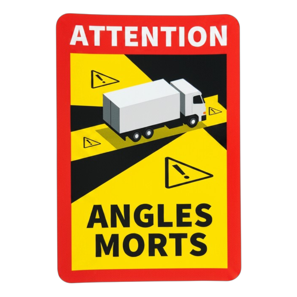 ANGLES MORTS kamion holttér figyelmeztető matrica 25×17cm 1 db