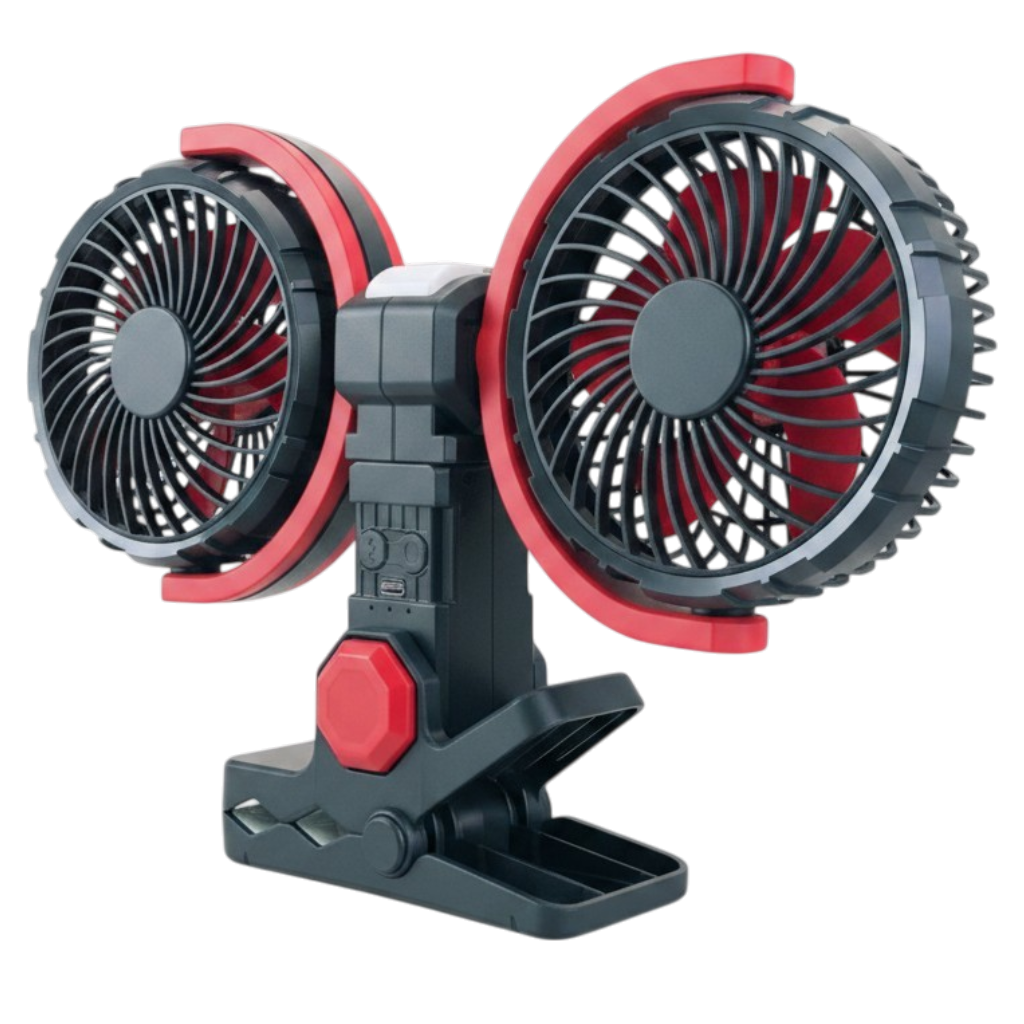 USB ventilátor akkumulátoros, csipeszes LED világítással 15cm
