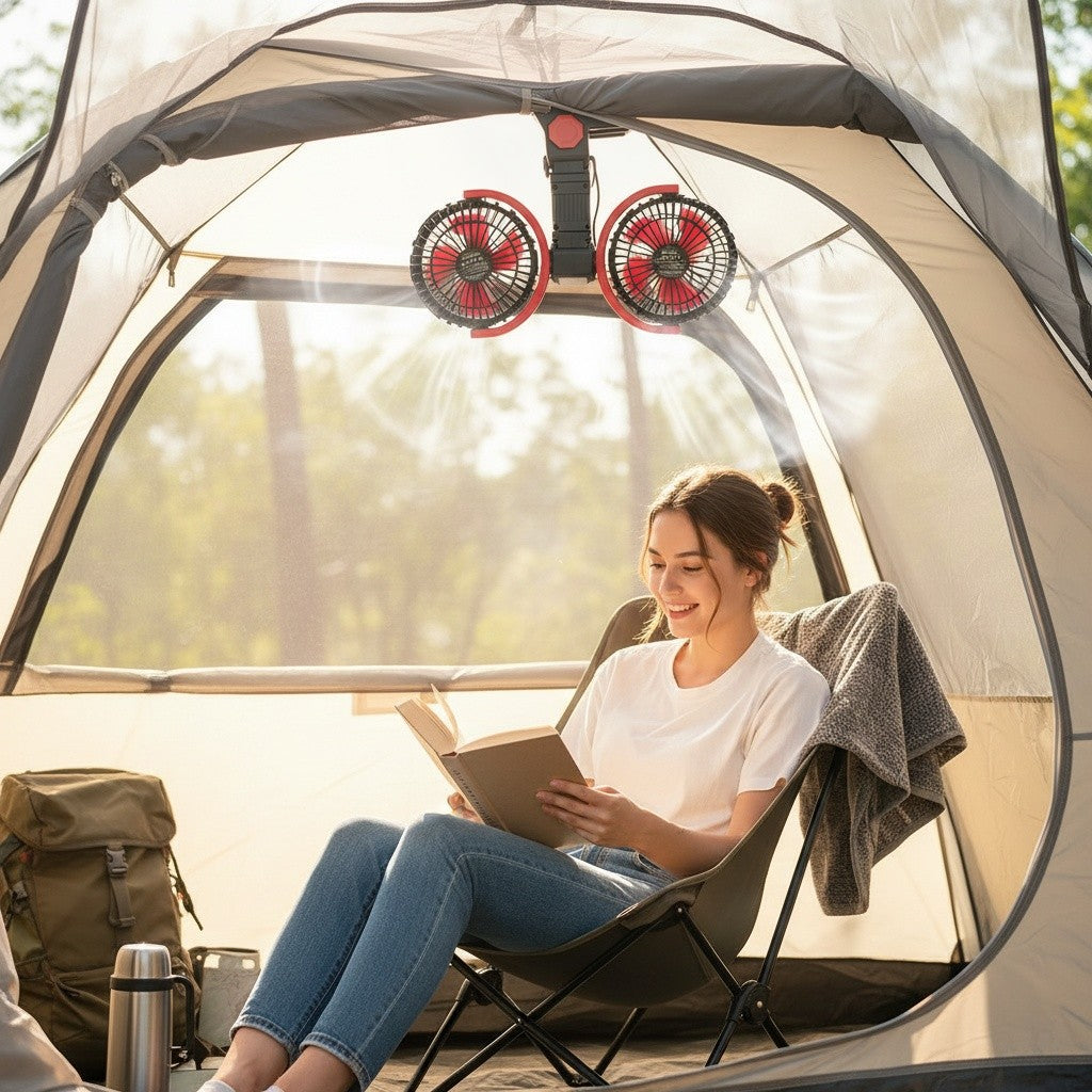 USB ventilátor akkumulátoros, csipeszes LED világítással 15cm