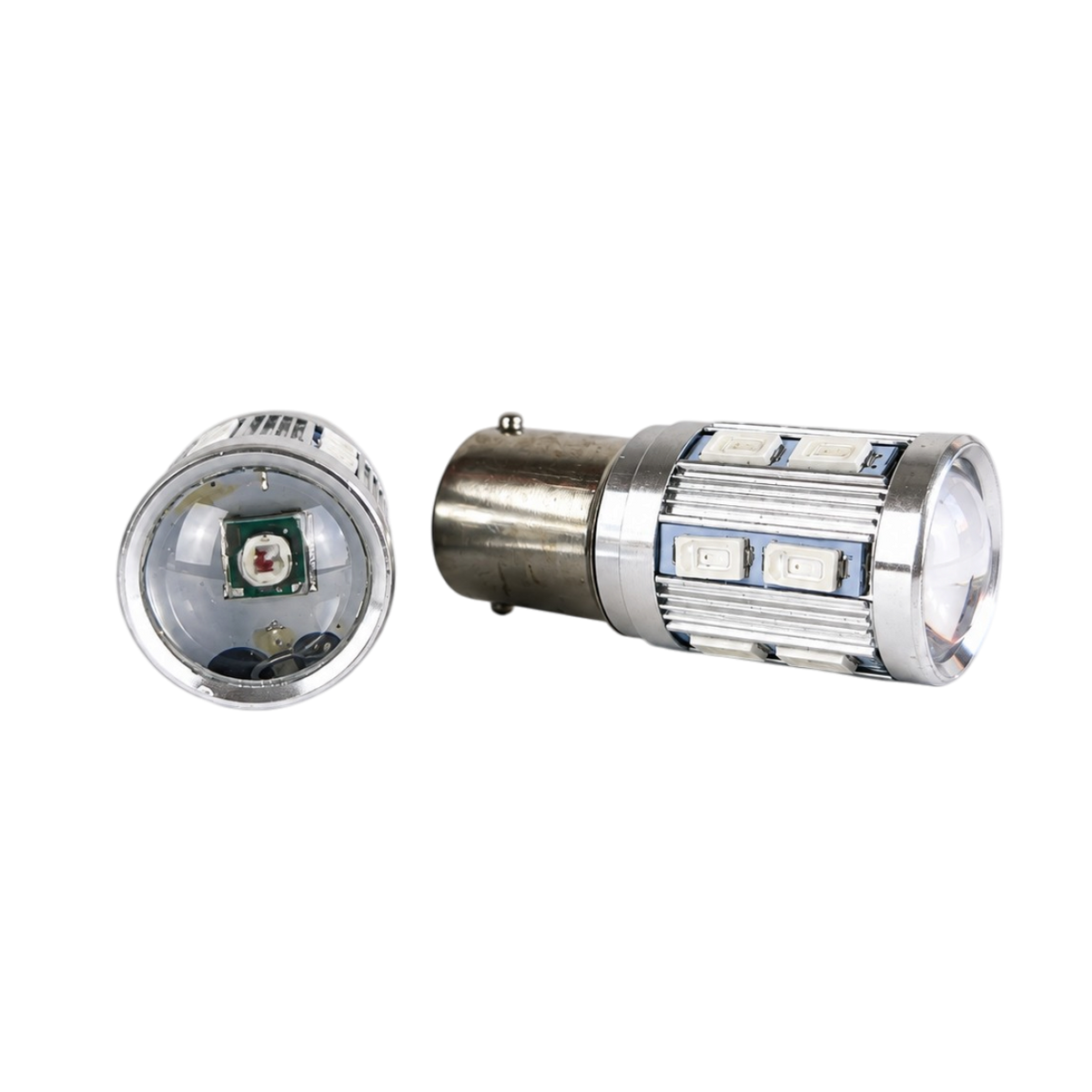 Autó LED izzó BA15s foglalattal SMD Fehér vagy Piros 2 db