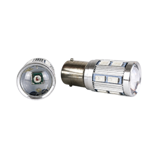 Autó LED izzó BA15s foglalattal SMD Fehér vagy Piros 2 db