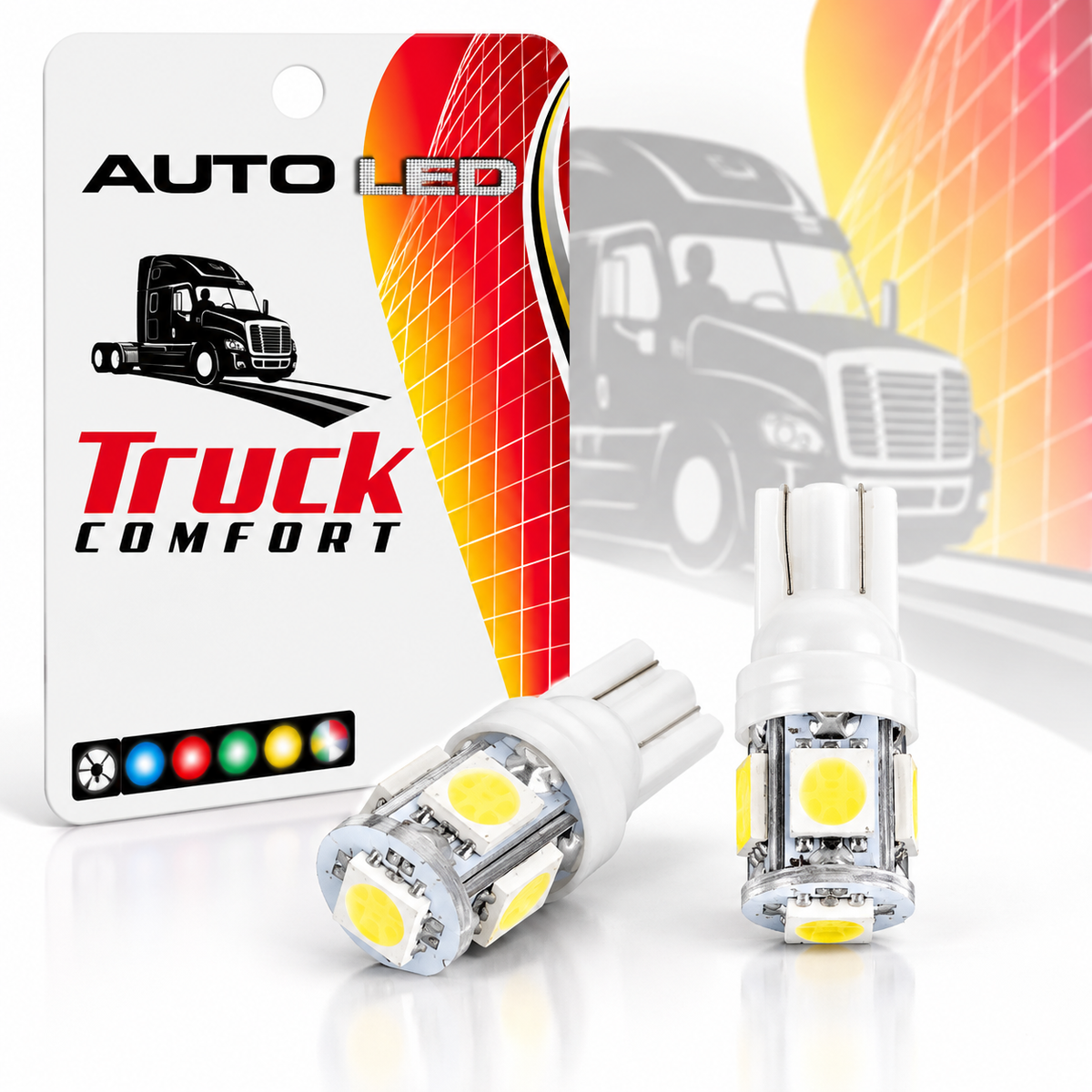 Autó LED izzó T10 SMD fehér fényű 2 db