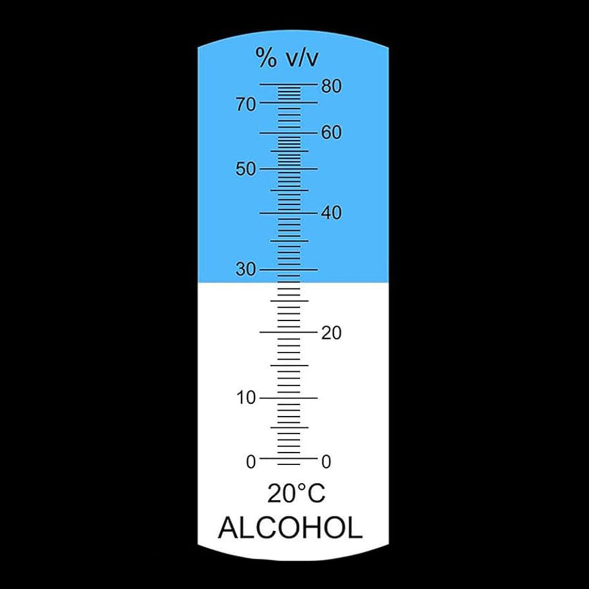 Refraktométer alkohol mérésére LED-es