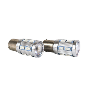 Autó LED izzó BA15s foglalattal SMD Fehér vagy Piros 2 db