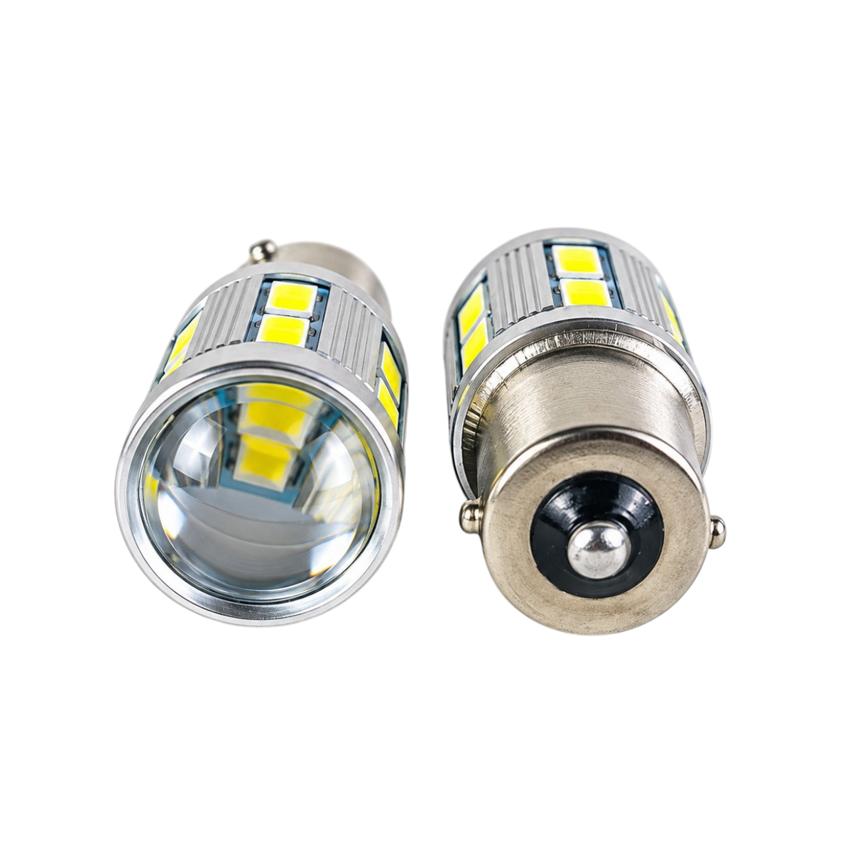 Autó LED izzó BA15s foglalattal SMD Fehér vagy Piros 2 db