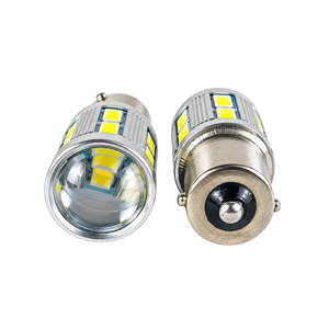 Autó LED izzó BA15s foglalattal SMD Fehér vagy Piros 2 db