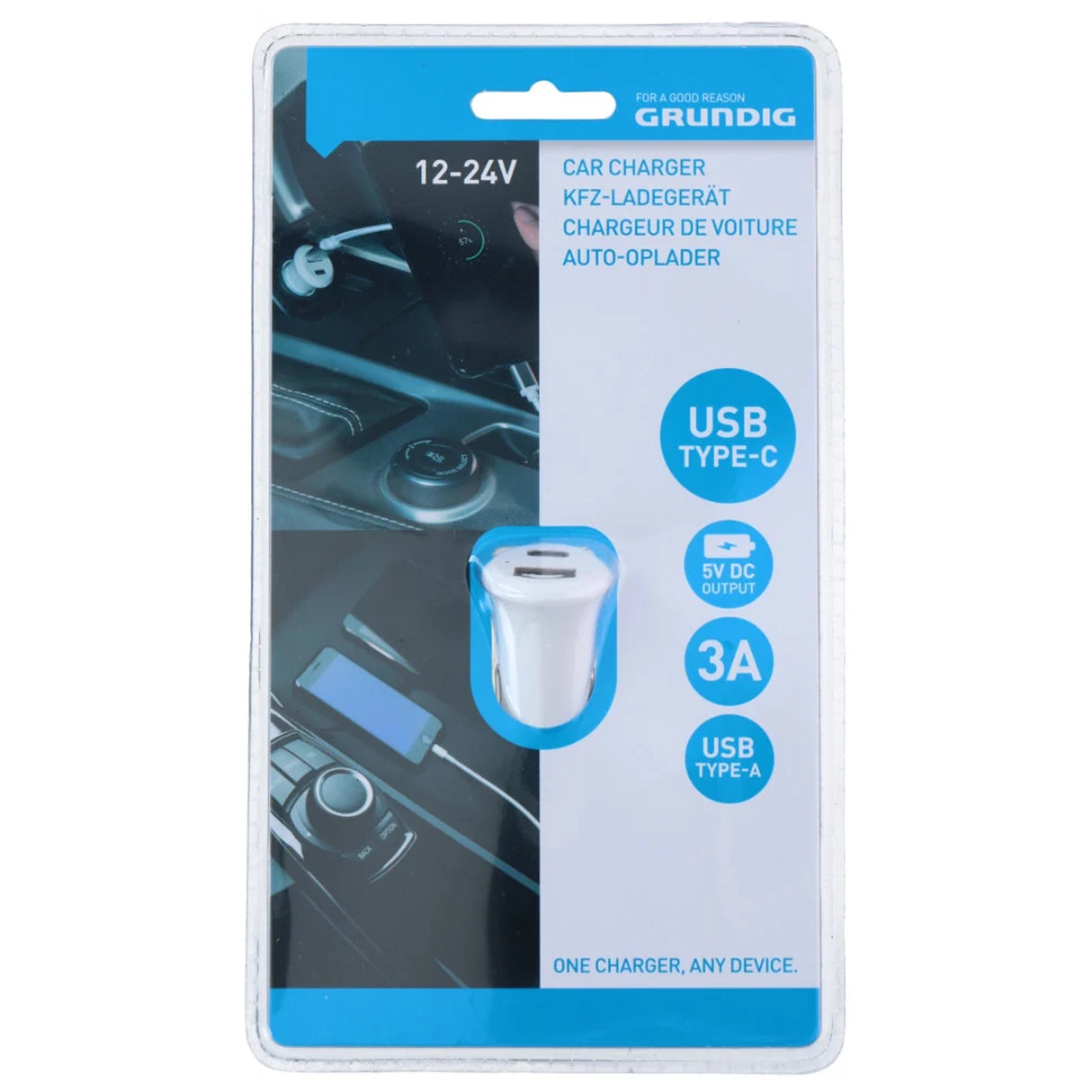 Szivargyújtó töltő USB-A és Type-C kimenettel Grundig