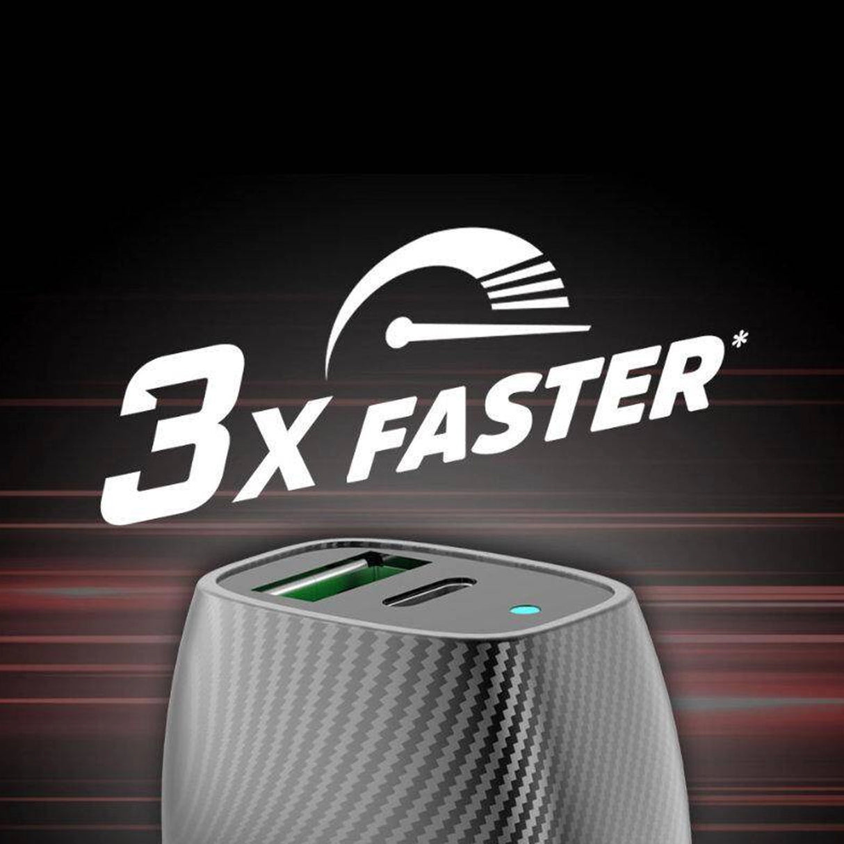 Szivargyújtó töltő USB és Type-C QC karbon mintás Energizer