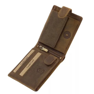 Bőr pénztárca vadászos barna