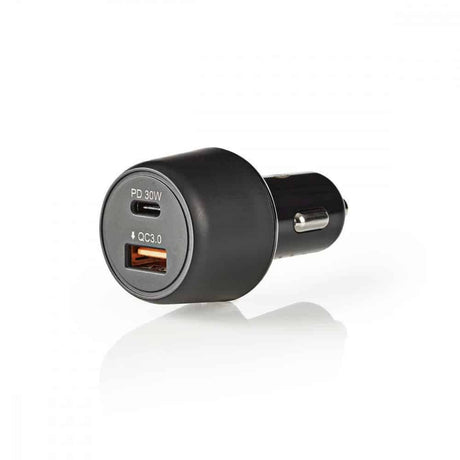 USB töltő 12/24V 48W, USB-C: 30W, USB-A: 3A, Quick Charge: 3.0 fekete