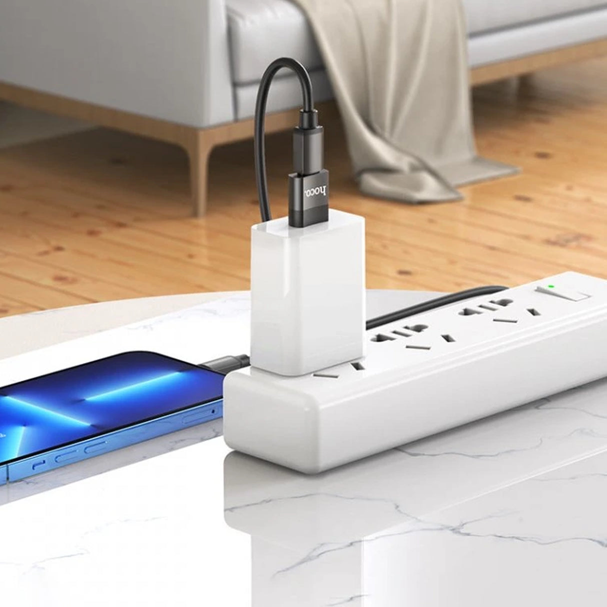 USB 2.0 - USB TYPE-C adapter fekete HOCO UA17