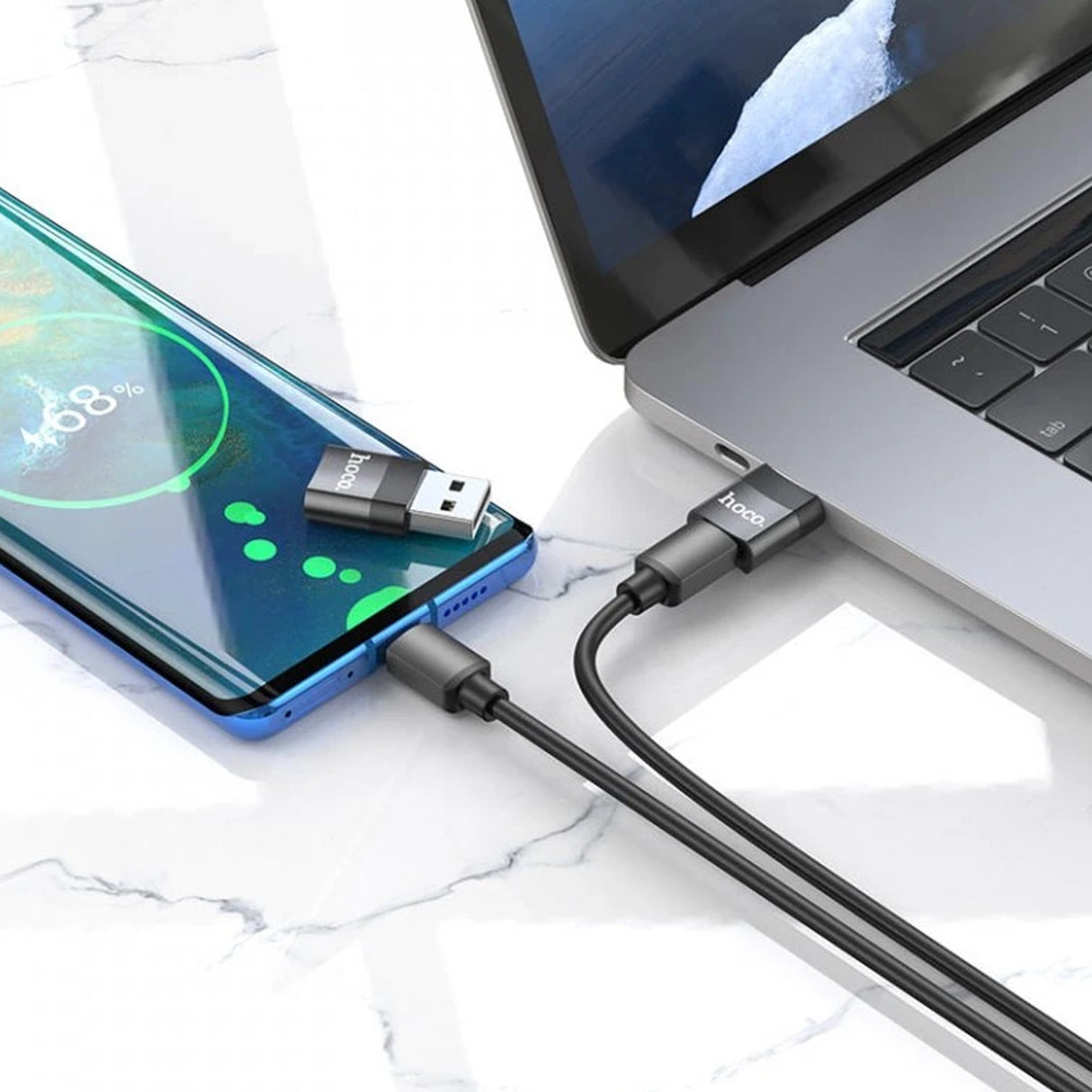 USB 2.0 - USB TYPE-C adapter fekete HOCO UA17