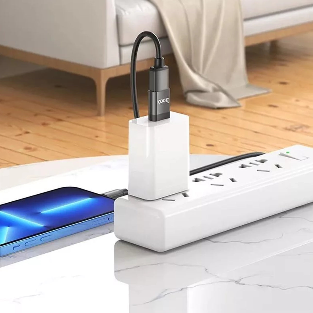 HOCO UA17 USB TYPE-C MALE / USB 3.0 FEMALE ADAPTER FEKETE