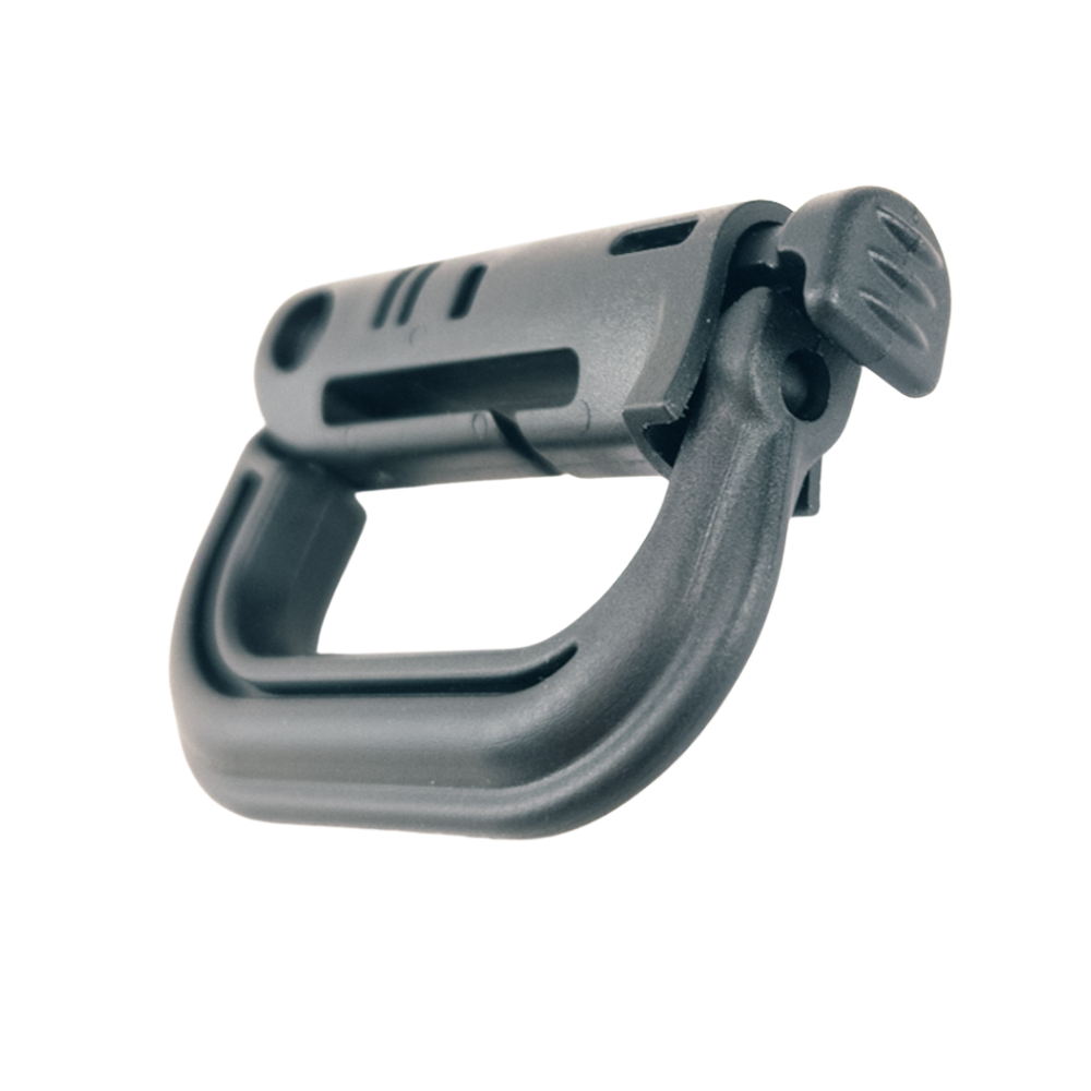 Karabiner műanyag MOLLE, fekete