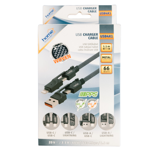 Telefon töltő kábel USB (MULTI 4in1) 66W