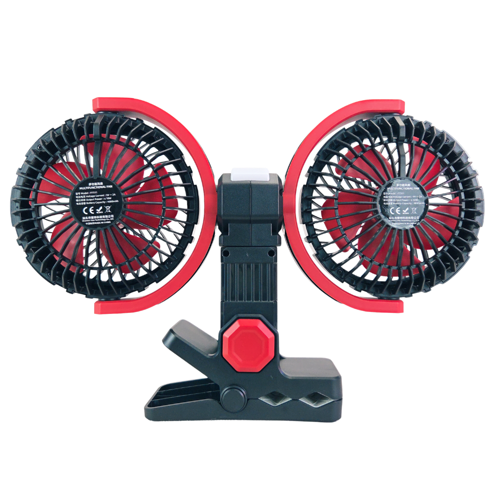 USB ventilátor akkumulátoros, csipeszes LED világítással 15cm
