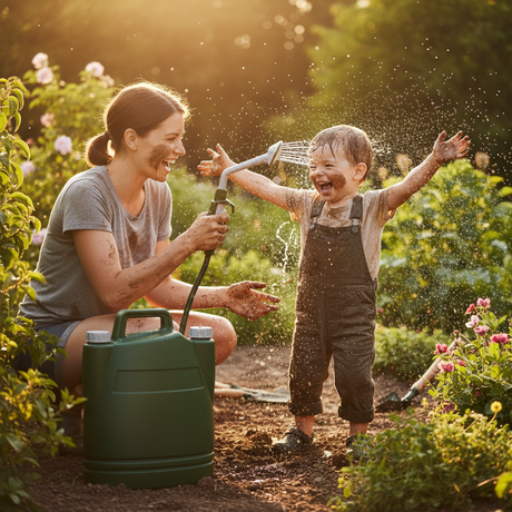 Kemping zuhany elektromos szivattyúval 14l (4xAA)
