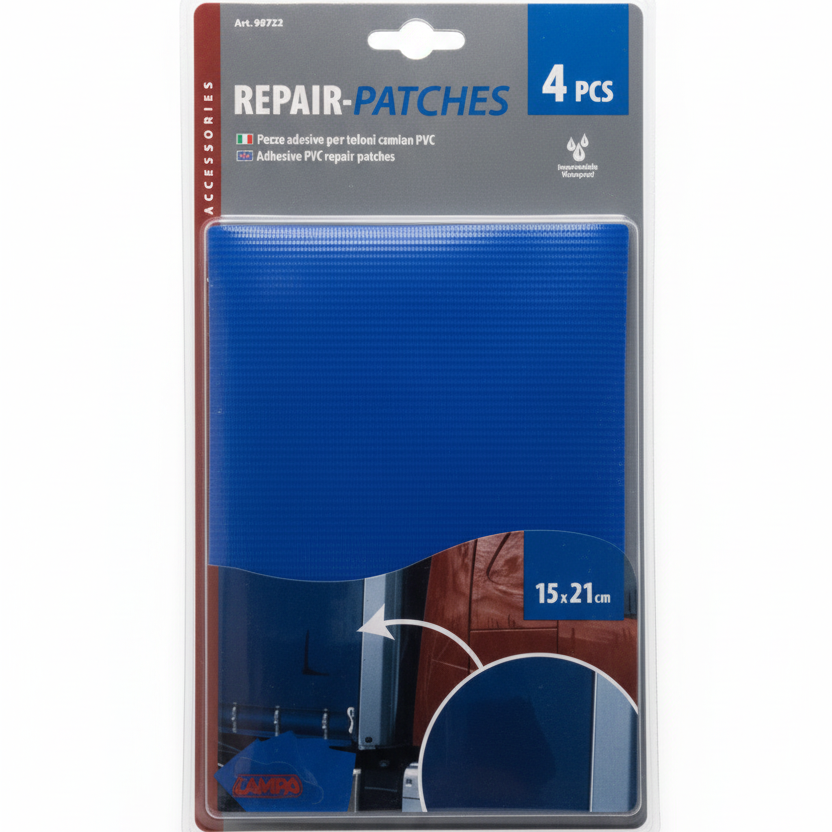 Ponyva ragasztó javító folt készlet 4db 15x24 cm