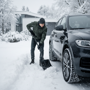 Car snow shovel, plastic, with detachable handle, 96x24cm