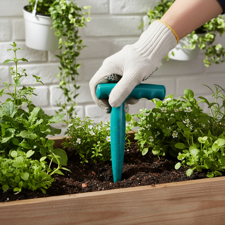 Ültetőfa 0–10 cm jelöléssel, pontos vetéshez és ültetéshez