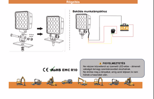 Led munkalámpa villogó funkcióval fehér/borostyán 35W