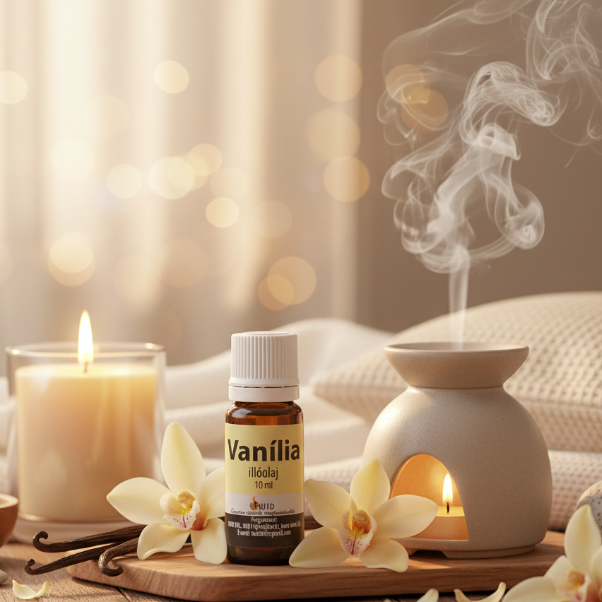 Full-screen vanilla essential oil banner