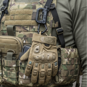 Karabiner műanyag MOLLE, fekete