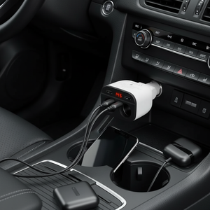 Autós töltő kettős USB és dupla szivargyújtó aljazat 3.1A