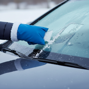 Ice scraper with glove