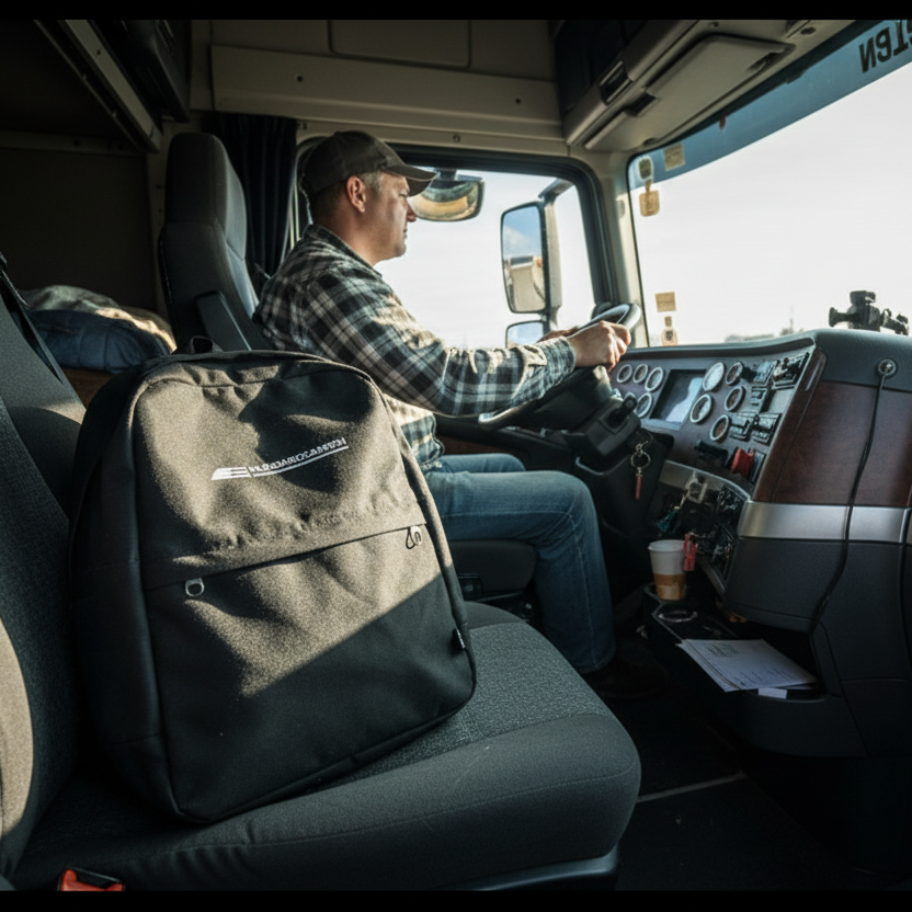 Hátizsák Hungarocamion emblémával szürke