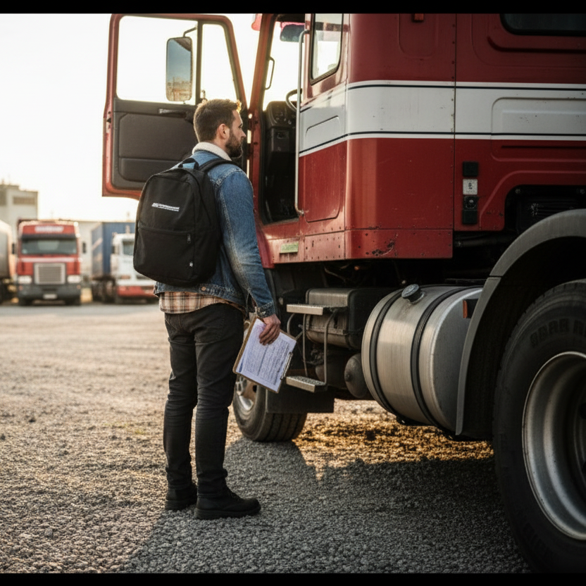 Hátizsák Hungarocamion emblémával szürke