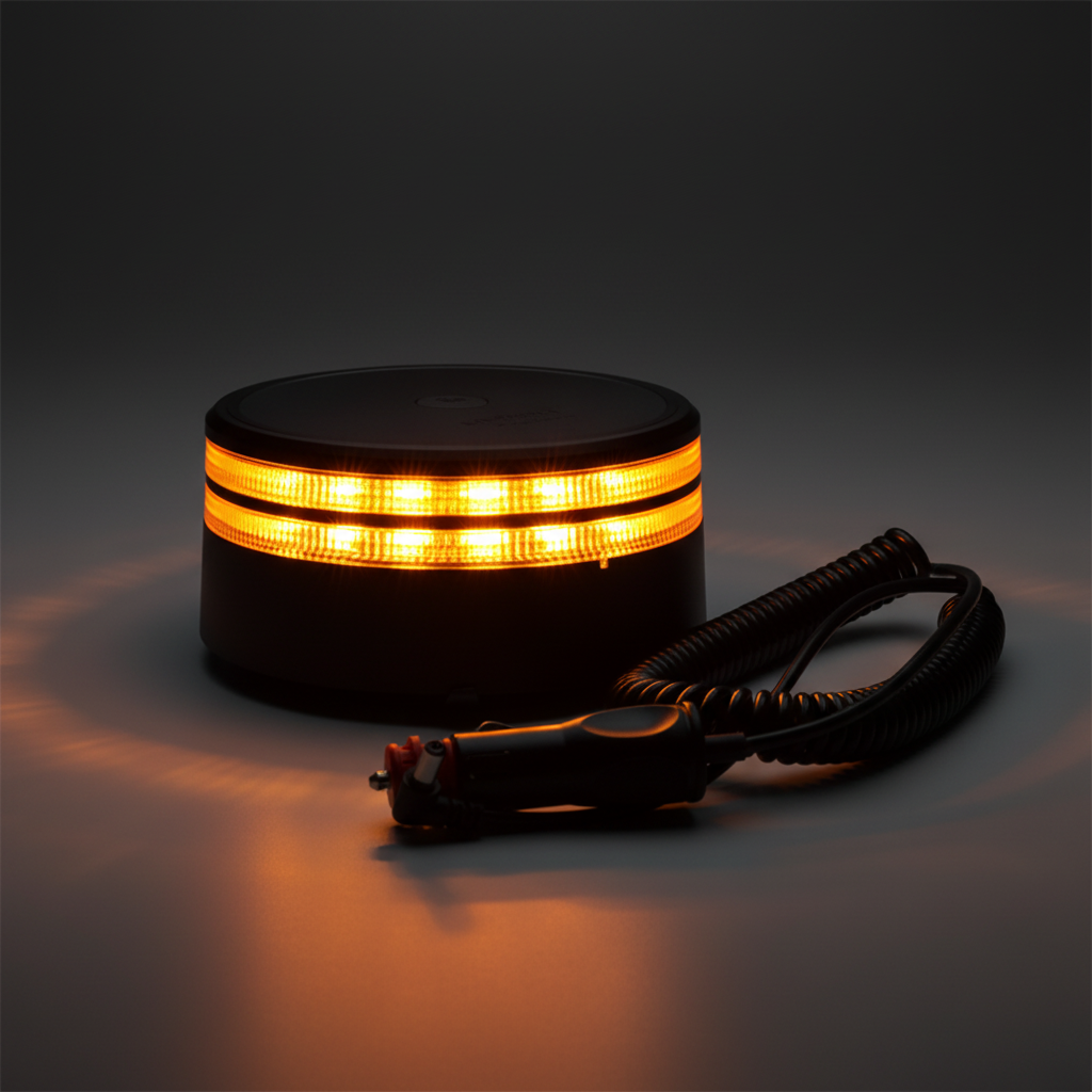 Sárga villogó lámpa dupla csíkos