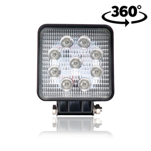 Munkalámpa LED szögletes szúró 27W 12/24V