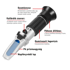 Optikai refraktométer fagyálló LED-es, akkusav, ablakmosóé és AdBlue mérésére