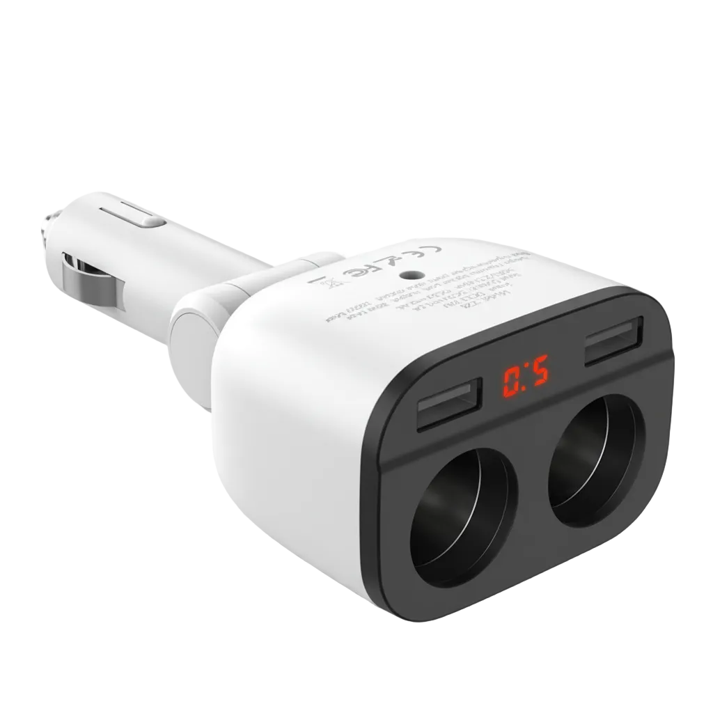 Autós töltő kettős USB és dupla szivargyújtó aljazat 3.1A