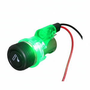 Car cigarette lighter socket illuminating green 12V