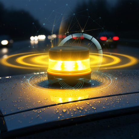 Sárga villogó LED mágneses rögzítéssel 360°