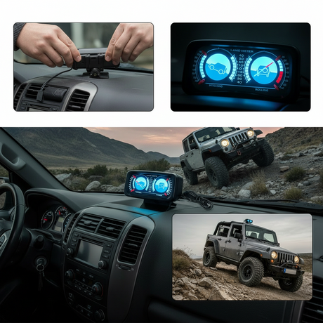 Dőlésszögmérő járműkhöz háttérvilágítással 12V