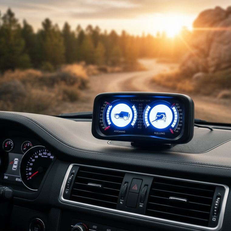 Dőlésszögmérő járműkhöz háttérvilágítással 12V