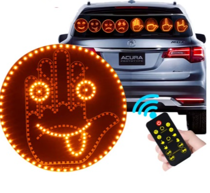 Led kijelző üzenőfény távirányítóval, vicces arc és kézjelek