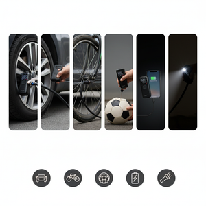 Visual guide for mini compressor power bank usage