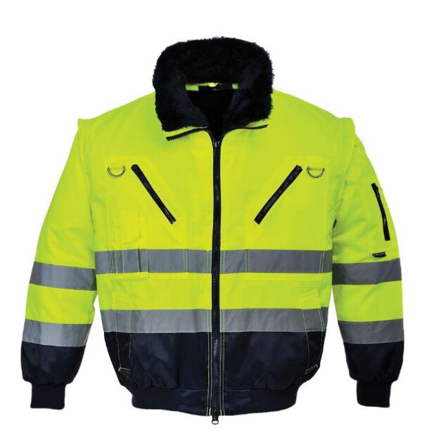 Jólláthatósági kabát sárga-fekete pilóta dzseki 3in1 2XL