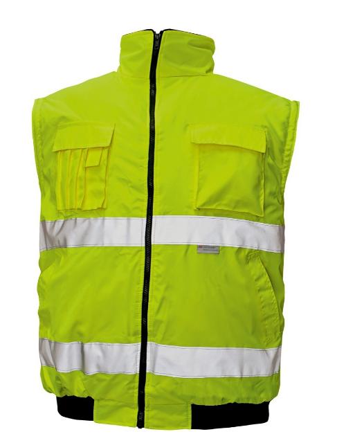 Jólláthatósági kabát sárga pilóta dzseki kapucnis L