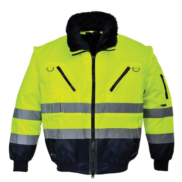 Jólláthatósági kabát sárga-sötétkék pilóta dzseki 3in1 4XL