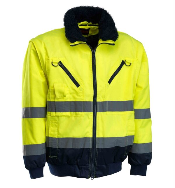 Jólláthatósági kabát sárga-sötétkék pilóta dzseki 3in1 L