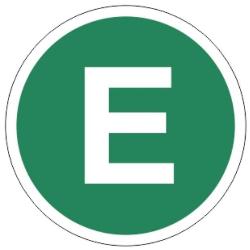 Matrica E EUR4 zöld körben fehér E (22cm)
