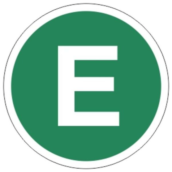 Matrica E EUR4 zöld körben fehér E (22cm)
