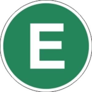 Matrica E EUR4 zöld körben fehér E kicsi (13cm)