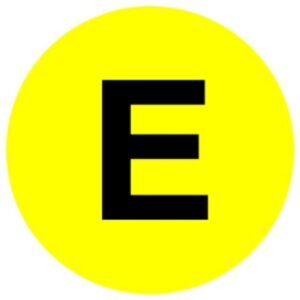 Matrica E (sárga körben fekete E) 22cm